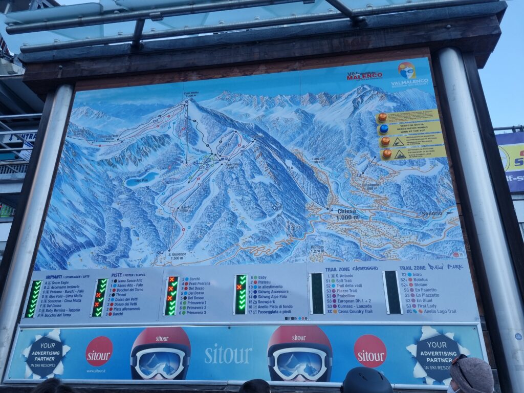 valmalenco ski resort 이탈리아 현지인들이 가는 스키장의 코스 지도