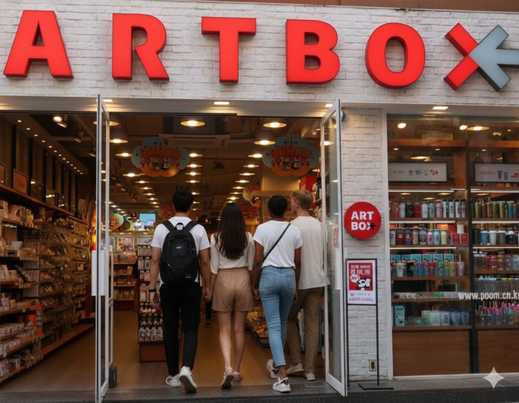 ARTBOX store, filled with various character stationery and colorful novelty items.