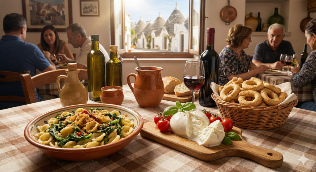 알베로벨로지방 특상품, 부라타 치즈와 타랄리 파스타, 오레키에테