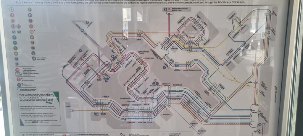 베네치아 바포레토 노선지도