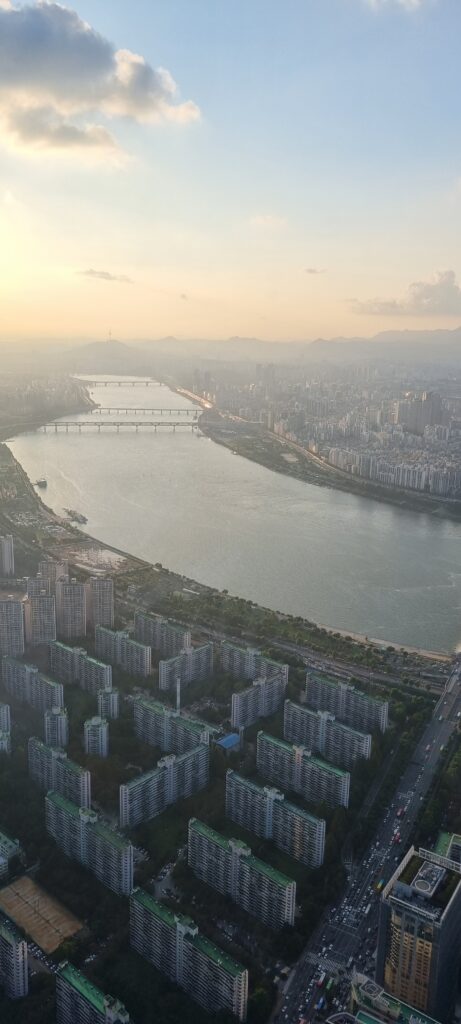 the Han River view from Lotte Tower in  seoul, Korea